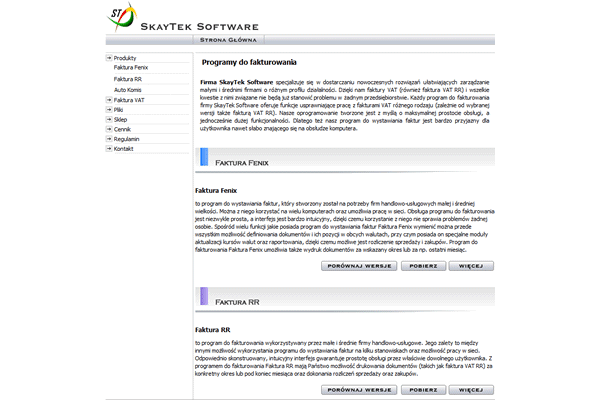 SkayTek Software - Strona internetowa firmy z branży IT.